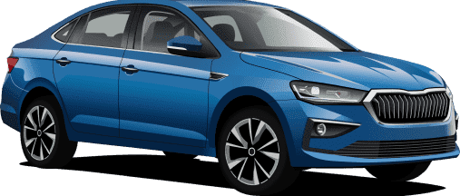 blue car facing right